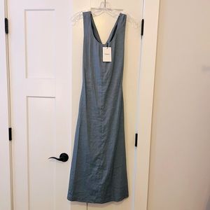 Theory blue linen cross back dress size 0.